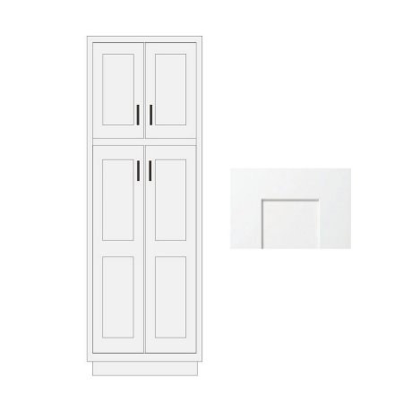 (image for) White Shaker 24" x 96" 24" Wide Utility Cabinet - WS-UC2496
