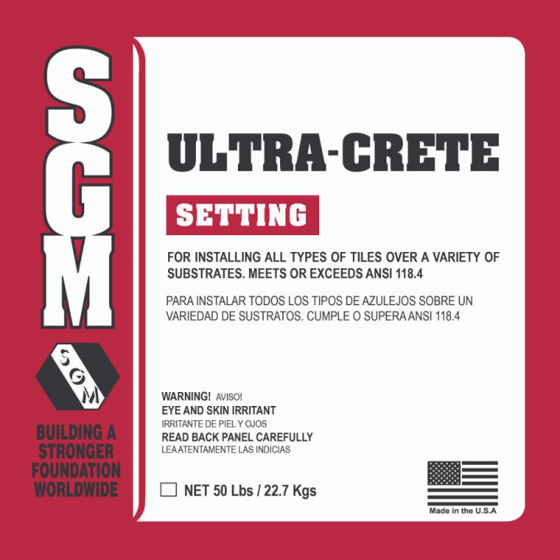 (image for) SGM UWA103 Ultra-Crete Multi-Purpose Thin-Set Mortar 50 Lbs. - White