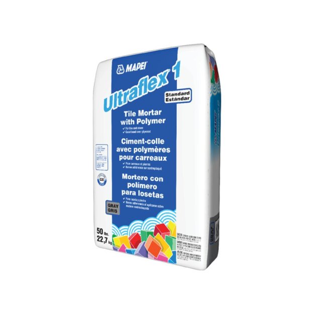 (image for) Mapei Ultra Flex 1 Standard Tile Mortar with Polymer - 50 Lb Grey