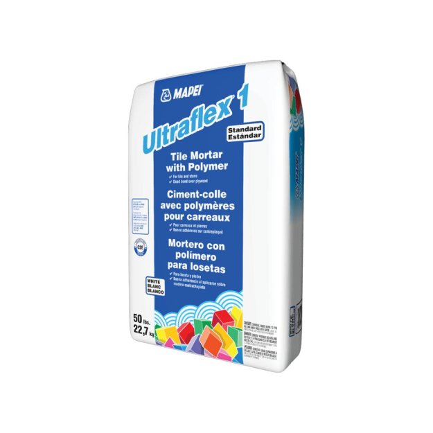 (image for) Mapei Ultra Flex 1 Standard Tile Mortar with Polymer - 50 Lb White
