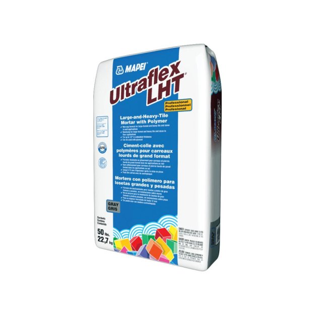 (image for) Mapei Ultra Flex LHT Professional Large-and-Heavy-Tile Mortar with Polymer - 50 Lb Grey