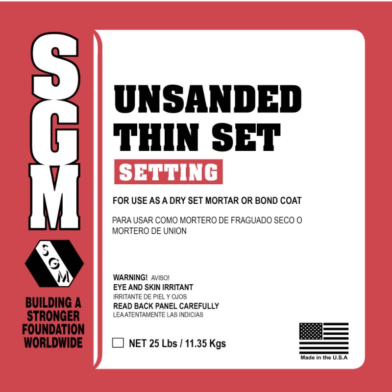(image for) SGM 711 Unsanded Thin-Set Dry-Set Portland Cement Mortar 25 Lbs. - Gray