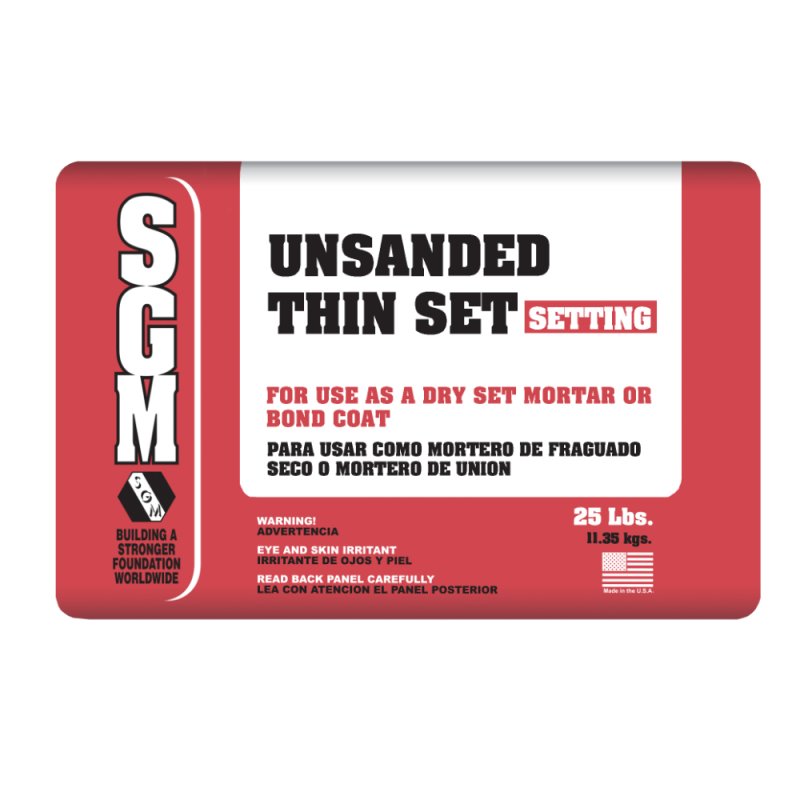 SGM 711 Unsanded Thin-Set Dry-Set Portland Cement Mortar 25 Lbs. - Gray
