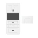 (image for) White Shaker 33" x 84" Universal Oven Cabinet - WS-UOC3384