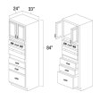 (image for) White Shaker 33" x 84" Universal Oven Cabinet - WS-UOC3384