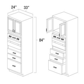 White Shaker 33" x 84" Universal Oven Cabinet - WS-UOC3384