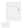 (image for) White Shaker 21" x 21" Vanity Sink Base Cabinet - WS-V2121