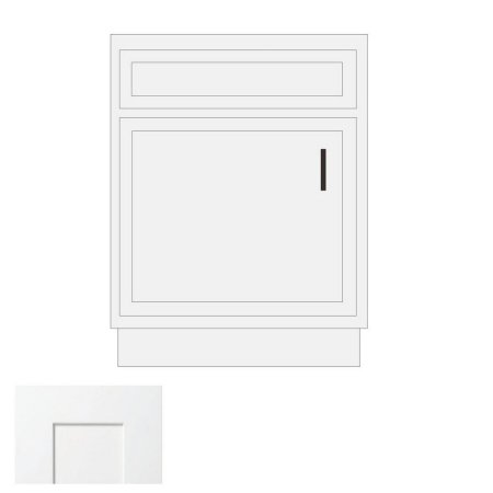 (image for) White Shaker 21" x 21" Vanity Sink Base Cabinet - WS-V2121