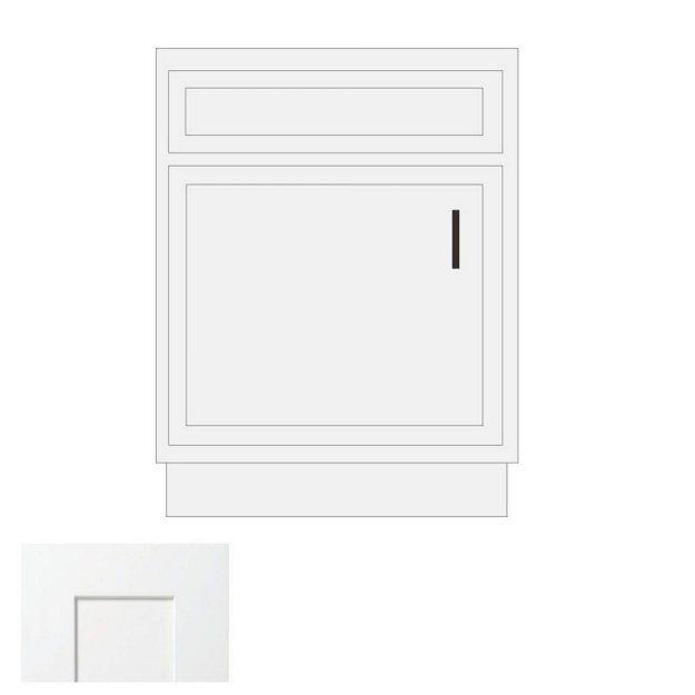 (image for) White Shaker 21" x 21" Vanity Sink Base Cabinet - WS-V2121