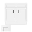 (image for) White Shaker 30" x 21" Vanity Sink Base Cabinet - WS-V3021
