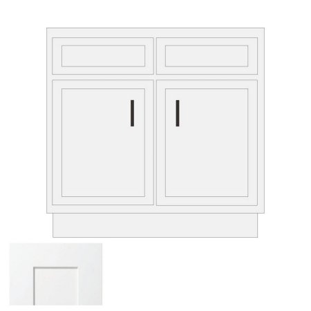 (image for) White Shaker 30" x 21" Vanity Sink Base Cabinet - WS-V3021