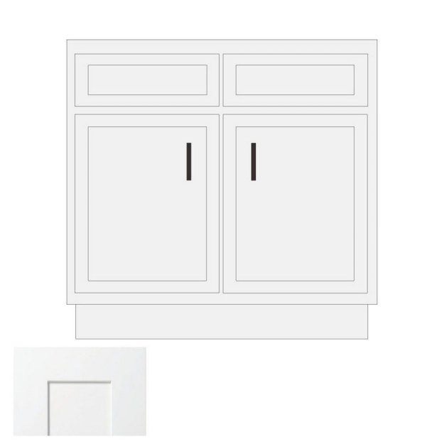 (image for) White Shaker 30" x 21" Vanity Sink Base Cabinet - WS-V3021