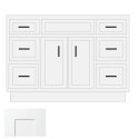 (image for) White Shaker 48" x 21" Vanity Sink Base Cabinet with Double Drawers - WS-V4821DD