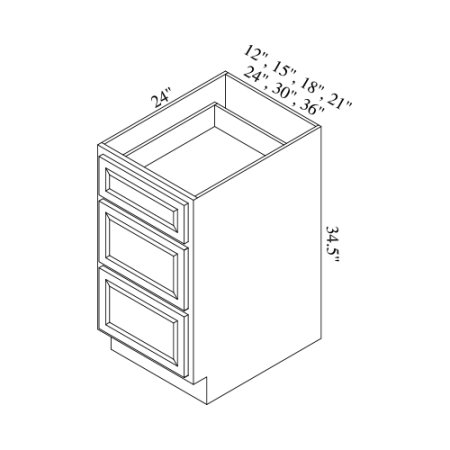 (image for) Brae 36" Drawer Base Cabinet - BRA-BD36