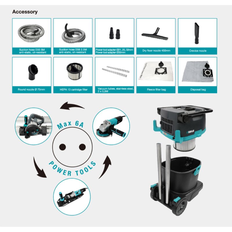 (image for) BIHUI VCL35 HEPA Vacuum Wet/Dry - 9.25 Gal.