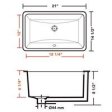 (image for) Pelican PL-3044 Extra Deep Porcelain Undermount Bathroom Sink 18 1/4'' x 12'' - White