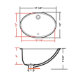 (image for) Pelican PL-3072 Porcelain Undermount Bathroom Sink 15 1/4" x 12" - Bone