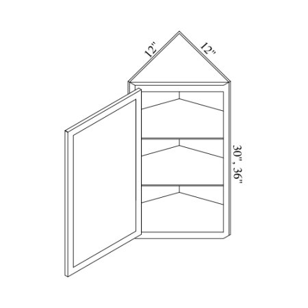 (image for) Brae 12" x 36" Angled End Wall Cabinet - BRA-WA1236