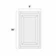 (image for) Aspen White 9" x 36" Single Door Wall Cabinet - ASP-W0936