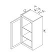 (image for) White Skaker 15" x 30" Single Door Wall Cabinet - WSH-W1530