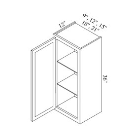 Brae 12" x 36" Single Door Wall Cabinet - BRA-W1236
