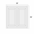 (image for) Aspen White 24" x 36" Double Doors Wall Cabinet - ASP-W2436