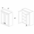 (image for) White Shaker 27" x 36" Double Doors Wall Cabinet - WS-W2736