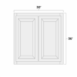 (image for) Aspen White 30" x 36" Double Doors Wall Cabinet - ASP-W3036
