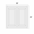(image for) Aspen White 30" x 42" Double Doors Wall Cabinet - ASP-W3042