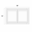 (image for) Aspen White 33" x 12" Double Decorative Stacker Wall Cabinet w/ Plain Glass Door - ASP-W3312PG