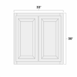 (image for) Aspen White 33" x 30" Double Doors Wall Cabinet - ASP-W3330