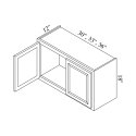 (image for) Storm Gray 36" x 18" Bridge Wall Cabinet - STO-W3618