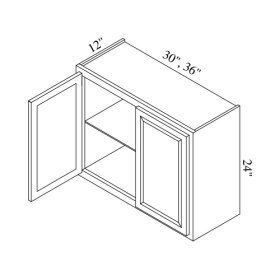 Brae 36" x 24" Bridge Wall Cabinet - BRA-W3624
