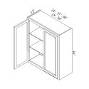 (image for) Mocha 24" x 36" Double Doors Wall Cabinet - MOC-W2436