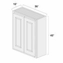 (image for) Aspen White 36" x 42" Double Doors Wall Cabinet - ASP-W3642