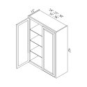 (image for) Woodland 27" x 42" Double Doors Wall Cabinet - WOD-W2742