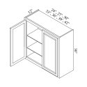(image for) Mocha 27" x 30" Double Doors Wall Cabinet - MOC-W2730