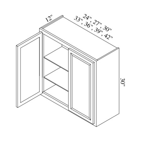 (image for) Brae 39" x 30" Double Doors Wall Cabinet - BRA-W3930