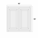 (image for) Aspen White 42" x 36" Double Doors Wall Cabinet - ASP-W4236