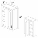 (image for) White Shaker 27" x 30" Blind Corner Wall Cabinet - WS-WBC2730