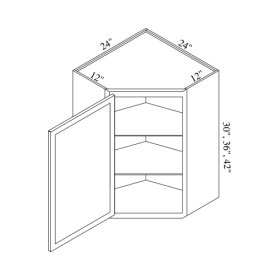 Brae 24" x 36" Diagonal Corner Wall Cabinet BRA-WCD2436