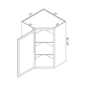 Brae 27" x 36" x 15" Diagonal Corner Wall Cabinet - BRA-WDC273615