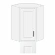 (image for) White Shaker 24" x 36" Diagonal Corner Wall Cabinet - WS-WDC2436