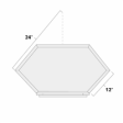 (image for) Aspen White 24" x 42" Diagonal Corner Wall Cabinet w/ Plain Glass Door ASP-WDC42PG