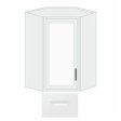 (image for) White Shaker 24" x 42" Diagonal Corner Wall Cabinet w/Plain Glass Door - WS-WDC42PG
