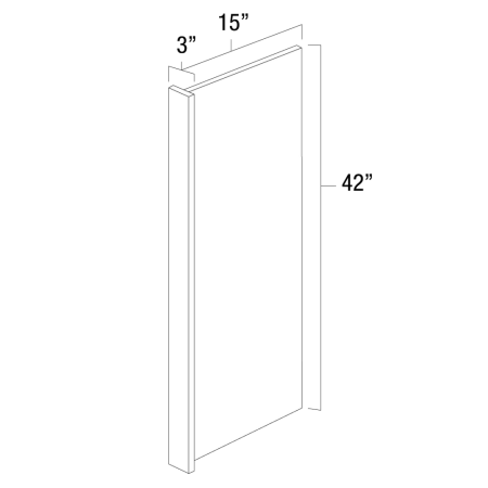 (image for) White Shaker 15" x 42" Wall End Panel - WS-WEP1542