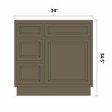(image for) Winchester Grey 24" Vanity Sink Base Cabinet w/ Drawers on Left - WIN-V2421DL