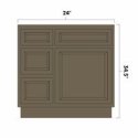 (image for) Winchester Grey 24" Vanity Sink Base Cabinet w/ Drawers on Left - WIN-V2421DL