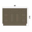 (image for) Winchester Grey 48" Vanity Sink Base Cabinet w/ Double Drawers - WIN-V4821DD
