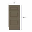 (image for) Winchester Grey 12" Three Drawer Vanity Cabinet - WIN-VDB1221